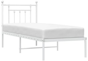 Estrutura de cama sem colchão com cabeceira 75x190 cm branco