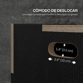 Caixa Pliométrica com 3 Alturas Diferentes para Treino de Força em Casa Ginásio CrossFit Carga 120 kg 76x61x51 cm Preto