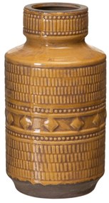 Vaso 18 X 18 X 32,5 cm Cerâmica Mostarda