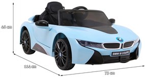 Carro elétrico para Crianças 12V BMW I8 LIFT Rodas de EVA, Assento de couro Azul