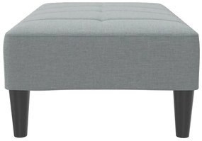 Apoio de pés 77x55x31 cm tecido cinzento-claro