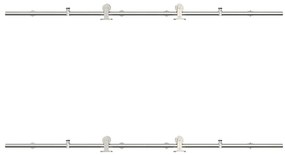Kit ferragens p/ porta deslizante 200cm aço inoxidável prateado