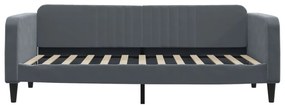 Sofá-cama com gavetão 100x200 cm veludo cinzento-escuro