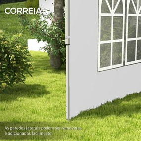 2 Paredes Laterais para Tenda de 3x3 / 3x4 m 295x195 cm (ESTRUTURA NÃO INCLUIDA) Parede de Substituição de Tecido Oxford para Tendas Dobráveis Branco