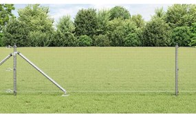 vidaXL Poste de Cerca Prateado 10 x 0,6 m (malha de 19 x 19 mm) Aço