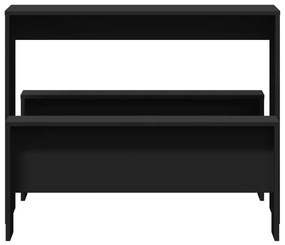 3 pcs conj. mesa de jantar e banco derivados de madeira preto