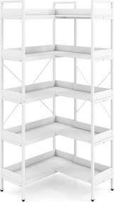 Estante de Canto, 113 x 30 x 167 cm, 2 Formas de Montagem, Branco