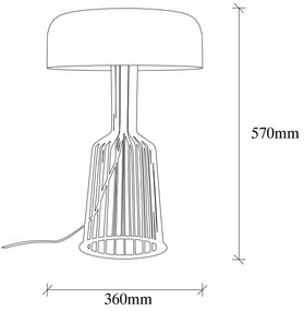 Candeeiro de Mesa Fellini – Preto e Dourado – 36 cm x 57 cm