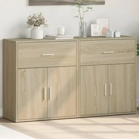 vidaXL Aparadores 2 pcs 60x31x70 cm derivados madeira carvalho sonoma