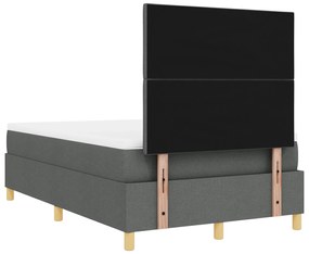 Cama Box Spring com Colchão Cinza Escuro 120x200 cm Tecido
