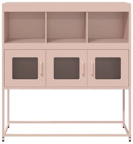 Aparador 100,5x39x107 cm aço laminado a frio rosa
