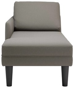 Chaise lounge com almofada tecido corduroy cinzento claro