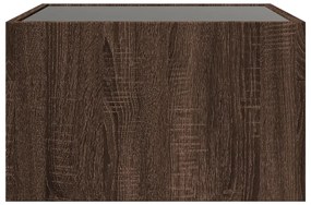 Mesa centro luzes LED Infinity 50x50x30 cm carvalho castanho