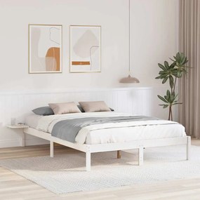 vidaXL Estrutura de cama com mesas de cabeceira Branco 140 x 200 cm