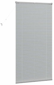 Persiana de Janela com cortinas Manual Prata 80 x 130 cm Alumínio