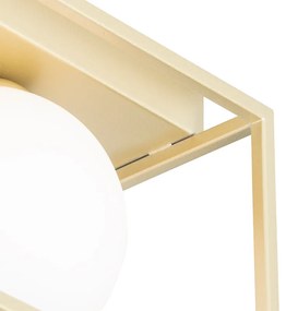 Candeeiro de teto design dourado com vidro branco 2 luzes - Aniek