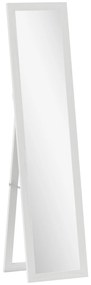 Espelho de Pé 37x155 cm Espelho de Corpo Inteiro Espelho de Parede Retangular com Estrutura de Madeira Branco com Veios