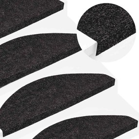 Tapetes de escada adesivos 30 pcs 65x22,5x3,5 cm antracite