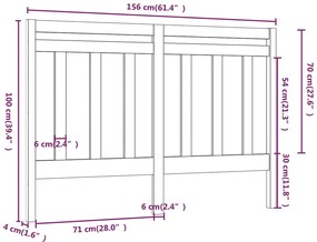 Cabeceira de cama 156x4x100 cm pinho maciço