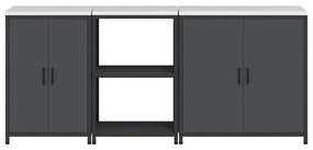 Conjunto de Armazenamento de Cozinha 3 pcs Antracite