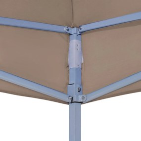 Teto para tenda de festas 4x3 m 270 g/m² cinzento-acastanhado