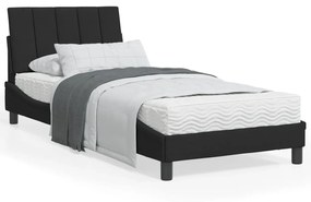 vidaXL Estrutura de cama c/ cabeceira 90x190 cm veludo preto