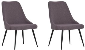 vidaXL Cadeiras de jantar 2 pcs tecido cinzento-acastanhado