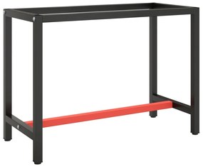 vidaXL Estrutura p/ bancada 110x50x79 cm metal preto e vermelho mate