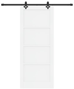 Porta Deslizante vidaXL com Conjunto de Ferragens Branca 86x211 cm Mad
