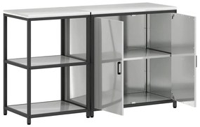 Conjunto de Armazenamento de Cozinha com prateleira 2 pcs Prata