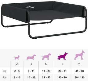 Cama para cães elevada tecido oxford e aço antracite