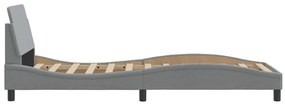 Estrutura de cama sem colchão 80x200 cm tecido cinzento-claro