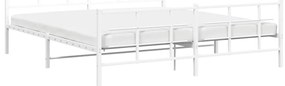 Estrutura de cama com cabeceira e pés 183x213 cm metal branco
