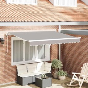 vidaXL Toldo Retrátil Manual Cinza claro e Branco