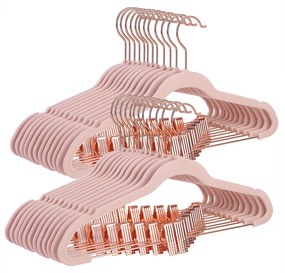 Percha de veludo antideslizante para roupas | SONGMICS | 45 x 23 x 0,5 cm | rosa claro | CRF14PK24.