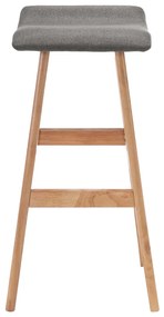 Cadeiras de bar 2 pcs tecido cinzento-escuro