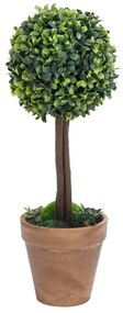 Plantas bolas de buxo artificiais c/ vasos 2 pcs 41 cm verde