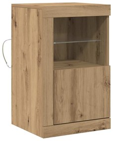 Buffet vidaXL com Luzes de LED Carvalho Artisan 41x37x67 cm