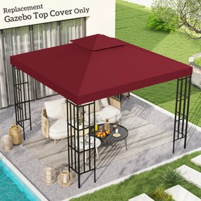 Teto de substituição para tenda de jardim 3 x 3 m (ESTRUTURA NÃO INCLUIDA) vermelha