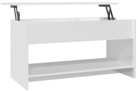 Mesa centro 102x50x52,5 cm madeira processada branco brilhante