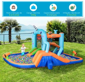 Parque Aquático / Castelo Insuflável para Crianças de 3-8 Anos com Esc
