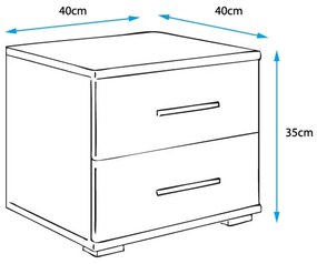 Mesa de Cabeceira "Belen" – Branco 40x35x40 cm