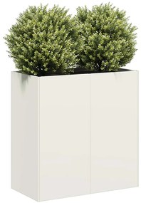 vidaXL Vaso floreira 80x40x80 cm aço laminado a frio branco