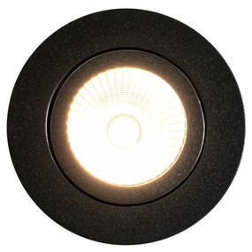 Foco embutido preto 6,8 cm com LED 750 lm regulável IP23 - Gaius