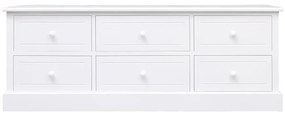 Móvel de TV 108x30x40 cm madeira de paulownia maciça branco