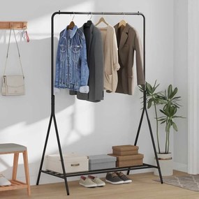 Suporte para Roupas Preto Metal Médio Armazenamento