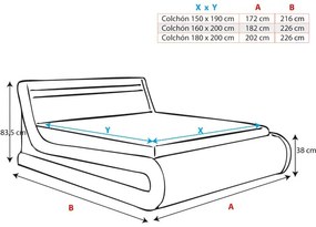 Cama Hidráulica com Arrumação "Riana" - 150x190 cm - Branco - Polipele