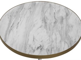 Mesa de centro efeito de mármore branco com dourado RAMONA Beliani