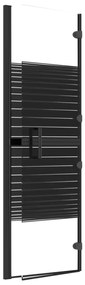 Divisória de chuveiro dobrável ESG 80x140 cm preto