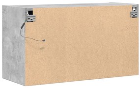 Móvel de parede p/ TV c/ luzes LED 80x31x45 cm cinzento cimento